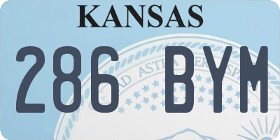 KS license plate 286BYM