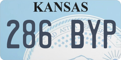 KS license plate 286BYP