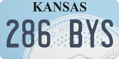 KS license plate 286BYS