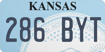 KS license plate 286BYT