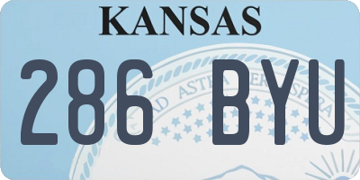 KS license plate 286BYU