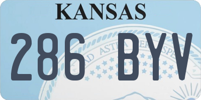 KS license plate 286BYV