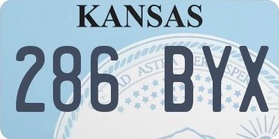 KS license plate 286BYX