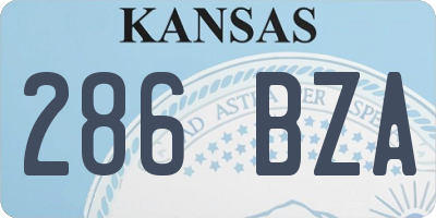 KS license plate 286BZA
