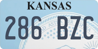 KS license plate 286BZC