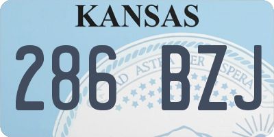 KS license plate 286BZJ
