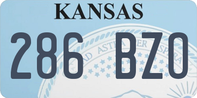 KS license plate 286BZO