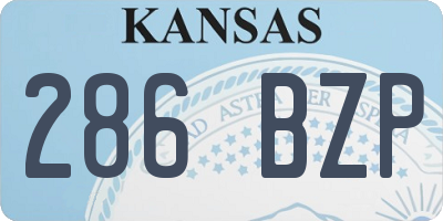 KS license plate 286BZP
