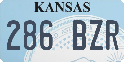 KS license plate 286BZR
