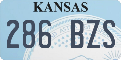 KS license plate 286BZS