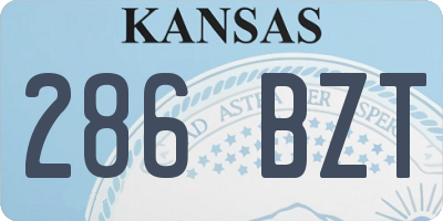 KS license plate 286BZT