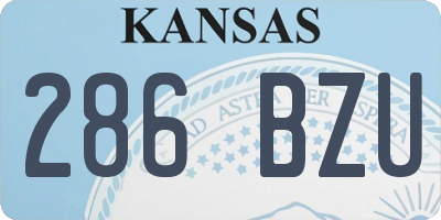KS license plate 286BZU