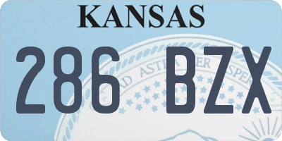 KS license plate 286BZX