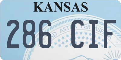 KS license plate 286CIF