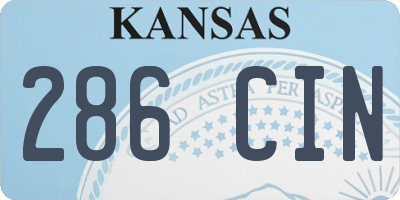 KS license plate 286CIN