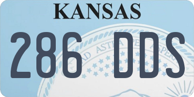 KS license plate 286DDS