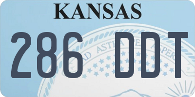 KS license plate 286DDT