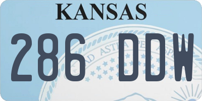 KS license plate 286DDW