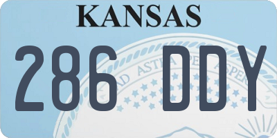 KS license plate 286DDY