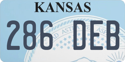 KS license plate 286DEB