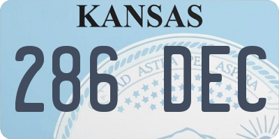 KS license plate 286DEC