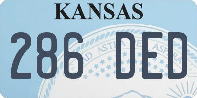 KS license plate 286DED