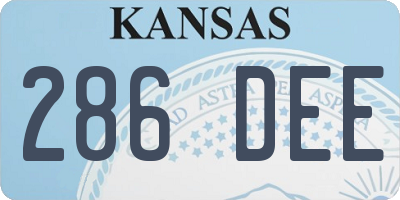 KS license plate 286DEE