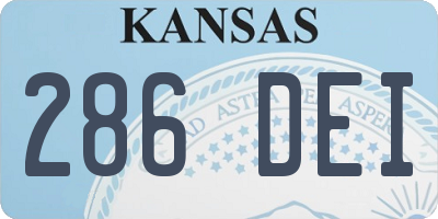 KS license plate 286DEI