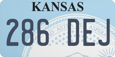 KS license plate 286DEJ