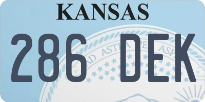 KS license plate 286DEK
