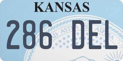 KS license plate 286DEL