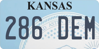 KS license plate 286DEM