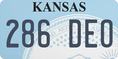 KS license plate 286DEO