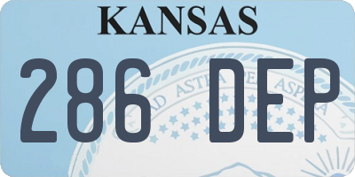 KS license plate 286DEP