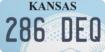 KS license plate 286DEQ