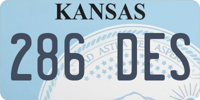 KS license plate 286DES