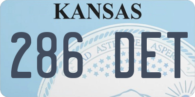 KS license plate 286DET