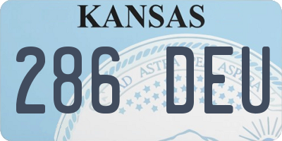 KS license plate 286DEU