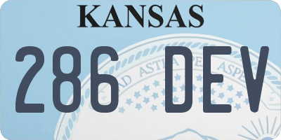 KS license plate 286DEV