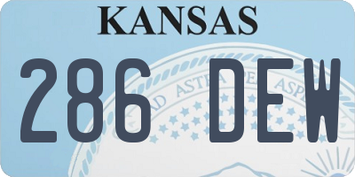KS license plate 286DEW
