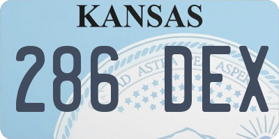 KS license plate 286DEX