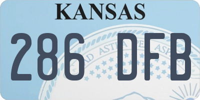 KS license plate 286DFB