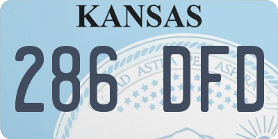 KS license plate 286DFD