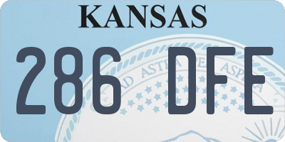 KS license plate 286DFE