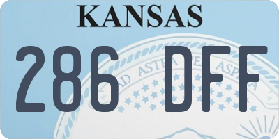KS license plate 286DFF