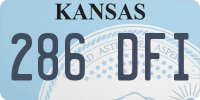 KS license plate 286DFI
