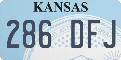 KS license plate 286DFJ