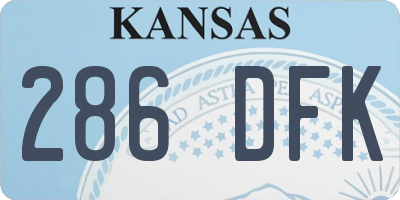 KS license plate 286DFK