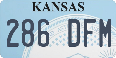 KS license plate 286DFM