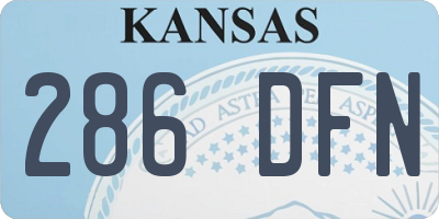 KS license plate 286DFN